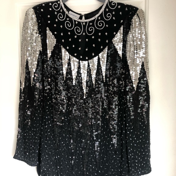 Vintage SAKS FIFTH AVENUE Sequin Top - Picture 3 of 8